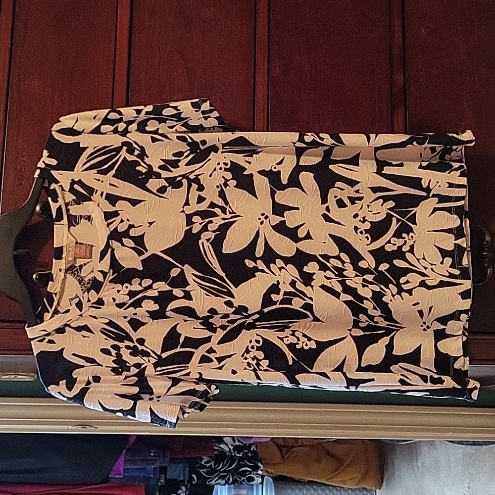 Women's White Stag Floral Print Top Blouse